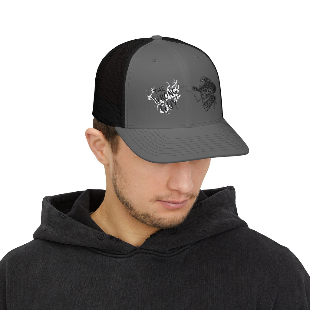 The Wrong Guy Smokers Trucker Hat (Embroidered)