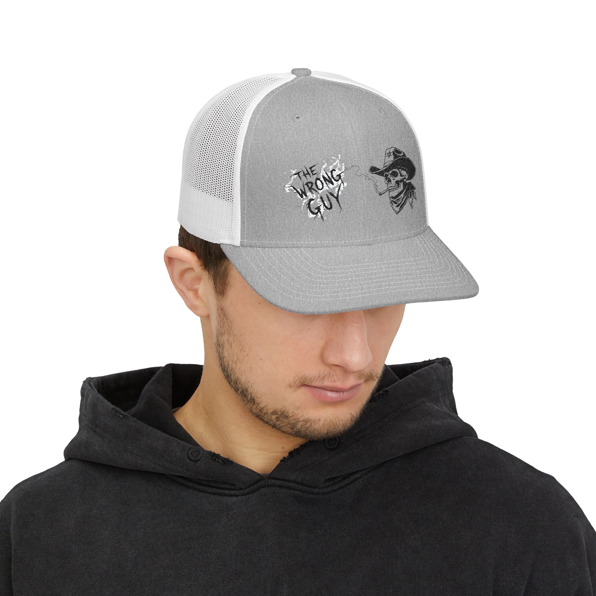 The Wrong Guy Smokers Trucker Hat (Embroidered)