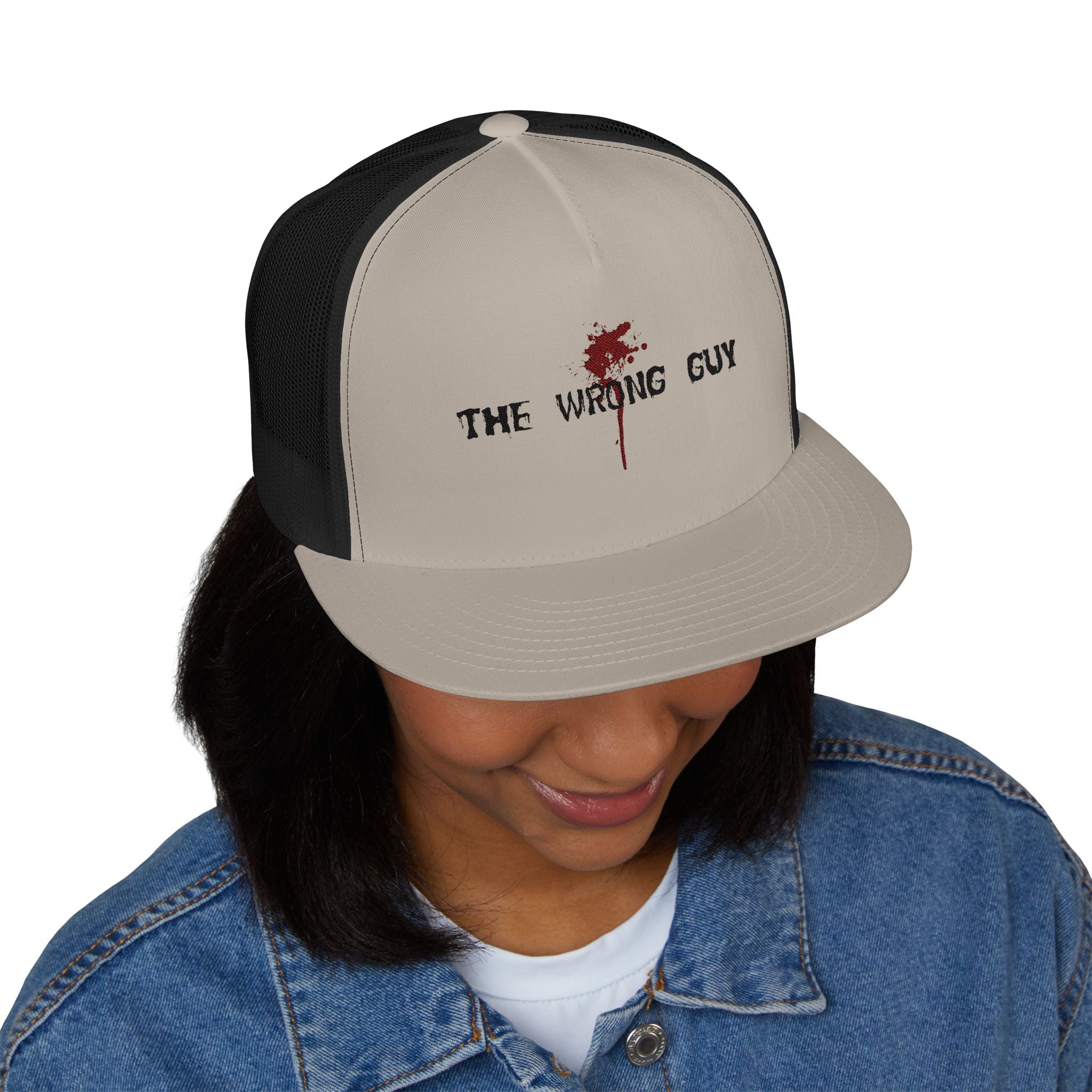 The Wrong Guy Embroidered Trucker Hat
